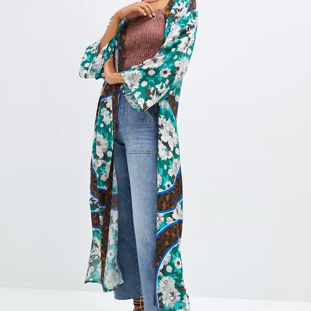 Bl-nk London Anthropologie Floral Cover-Up Kimono Duster